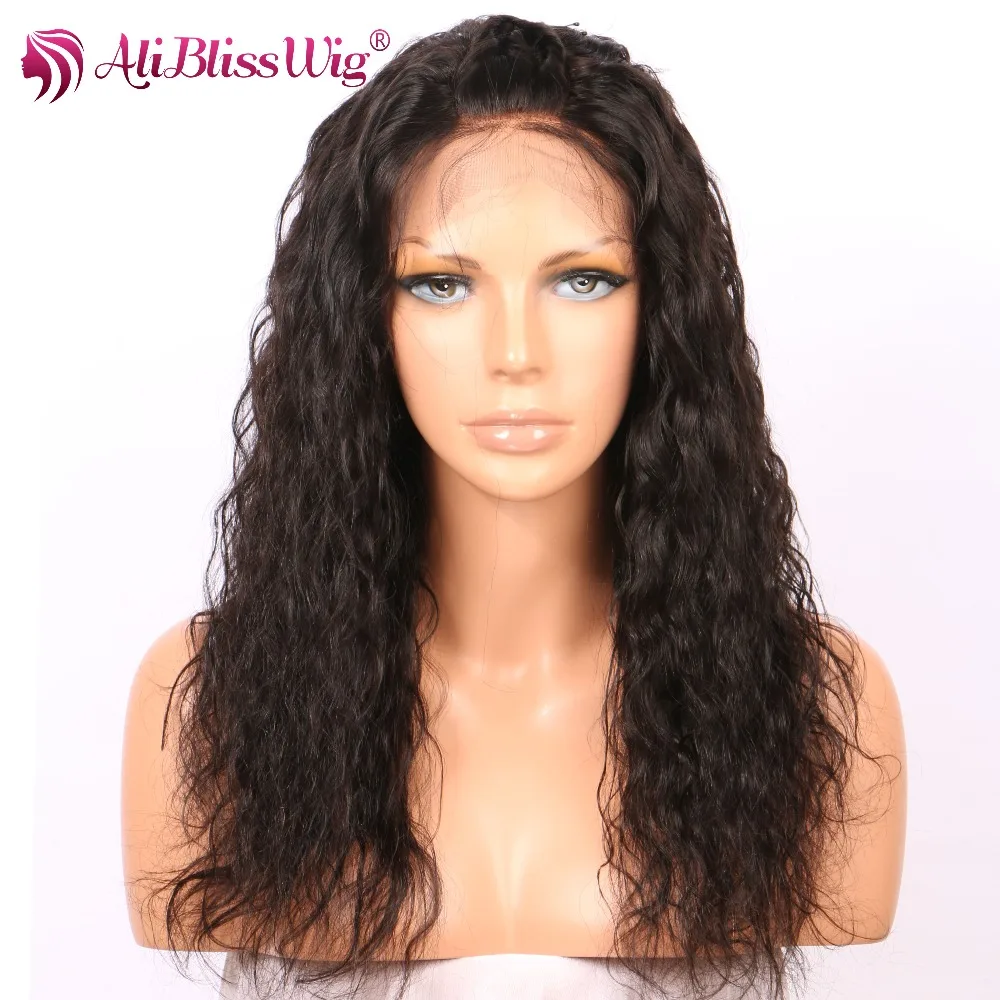 

Qingdao Ali Bliss Wig 18 Inch Natural Color Free Part Water Wave Virgin Human Hair Lace Front Wig With Baby Hair For Black Women