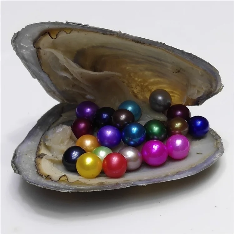 

3A grade 7-8mm mix 32 colors round natural pearls, 20 pearls in freshwater oyster, Oyster will be packed in individual vacuum
