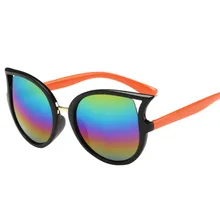 Summer Kids Sun Glass Children Goggles Coating Sunglasses Girls Cat Eye Shades Sunglass Reflective UV400 Oculos