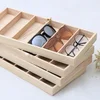 pine wood glass storage box for display