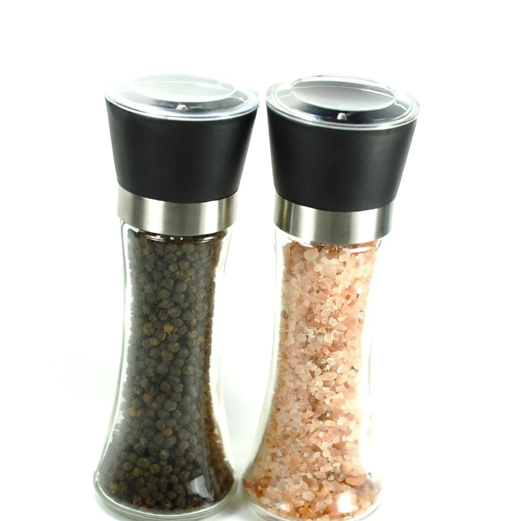 

Pakistan Himalayan Pink Salt Pepper Mill 180ml Manual Spice Glass Grinder, Customized