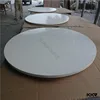 White marble solid surface clear acrylic round table top