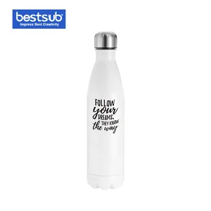 Image of 17oz 500ml Blank Sublimation White Stainless Steel Travel Cola Shaped Bottle Mugs bowling shaped vacuum bottle Tumbler BW19W