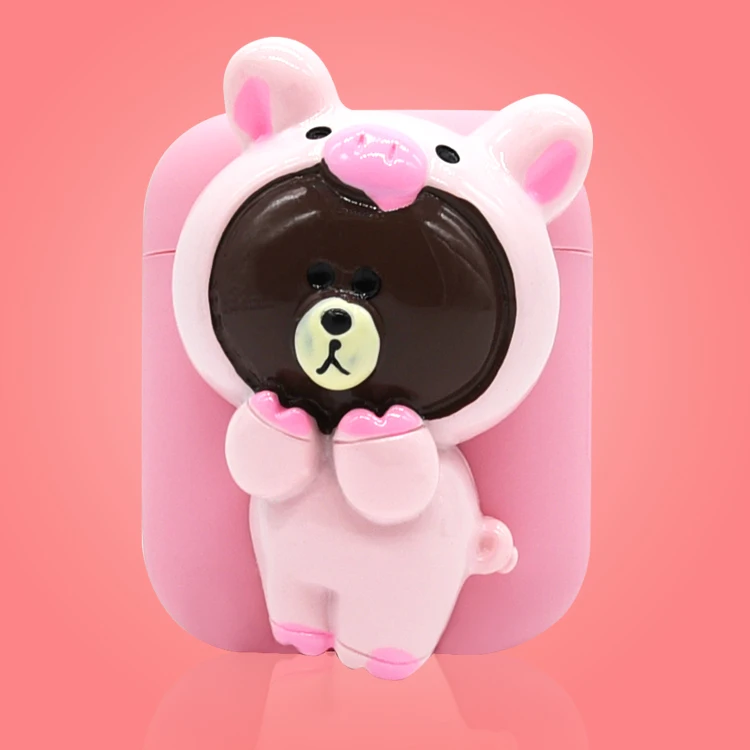 

DIY Bear Shape hundreds of style Silicone Protective Cover Case for Airpod Accessories, Black;white;yellow;pink