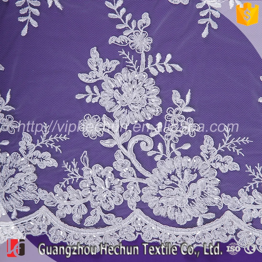 Hc 0072 Hechun White Bridal  Lace Fabric  Online  Wholesale 