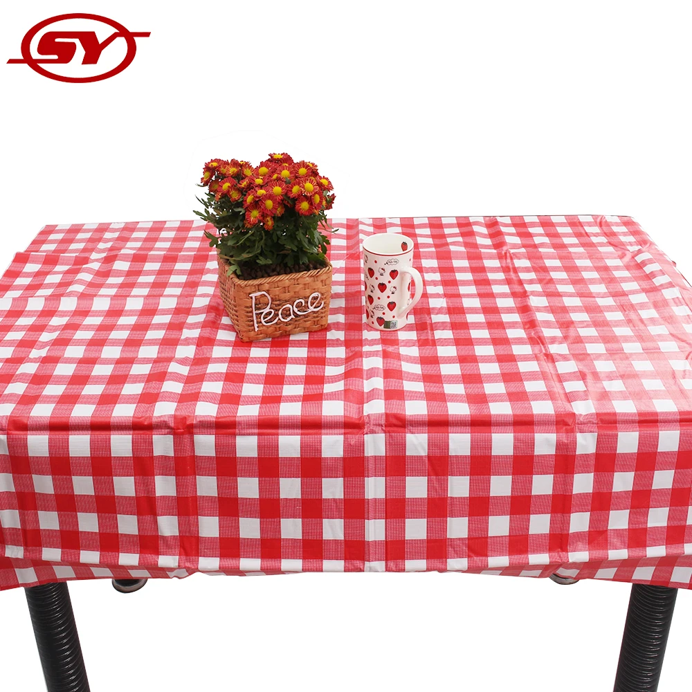
printed tablecloth fabric with flannel back for party 