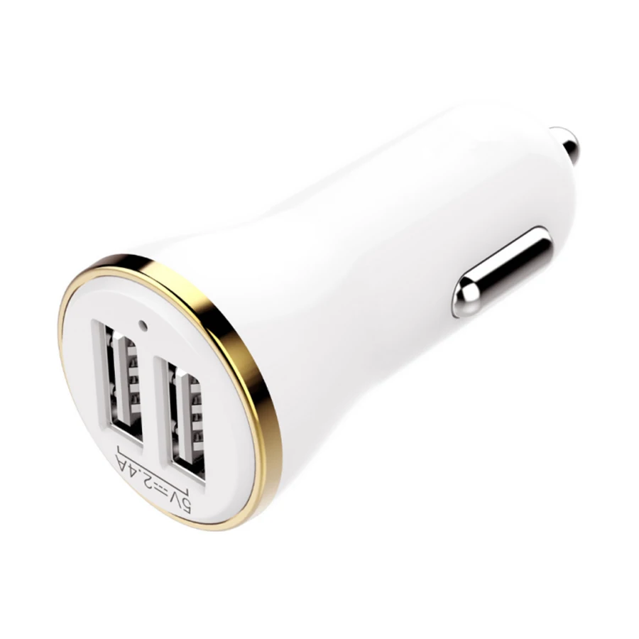 

Quick Charge 2.4A Bullet Dual Ports Pocket USB Car Charger, White