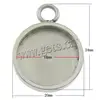 304 Flat Round Stainless Steel Pendant setting 18mm bezel-setting original color 20x24x3mm Hole: 749118