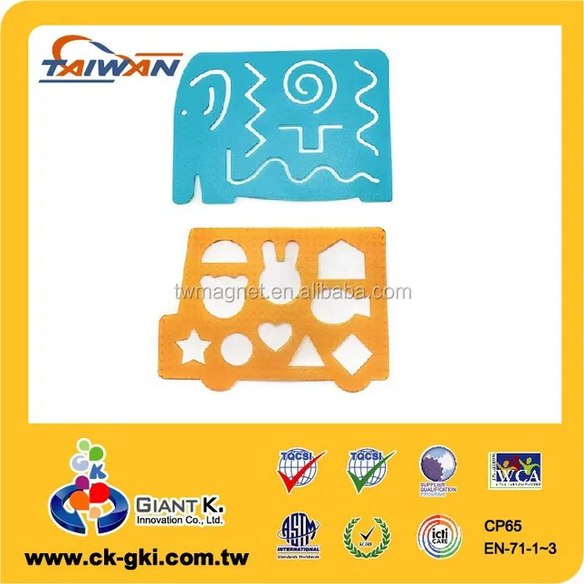 Customized cute Colored Plastic geometry template alphabet stencil ruler