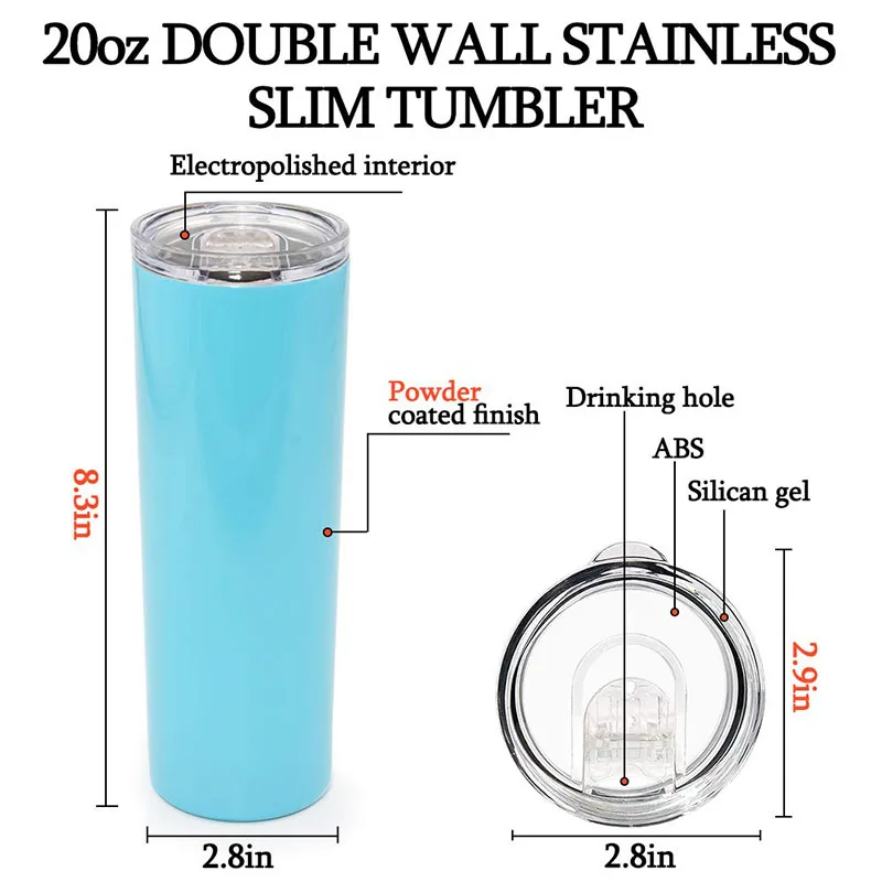 Promotion Cup 20oz Skinny Bottle Tumbler Double Wall Mug Vacuum ...