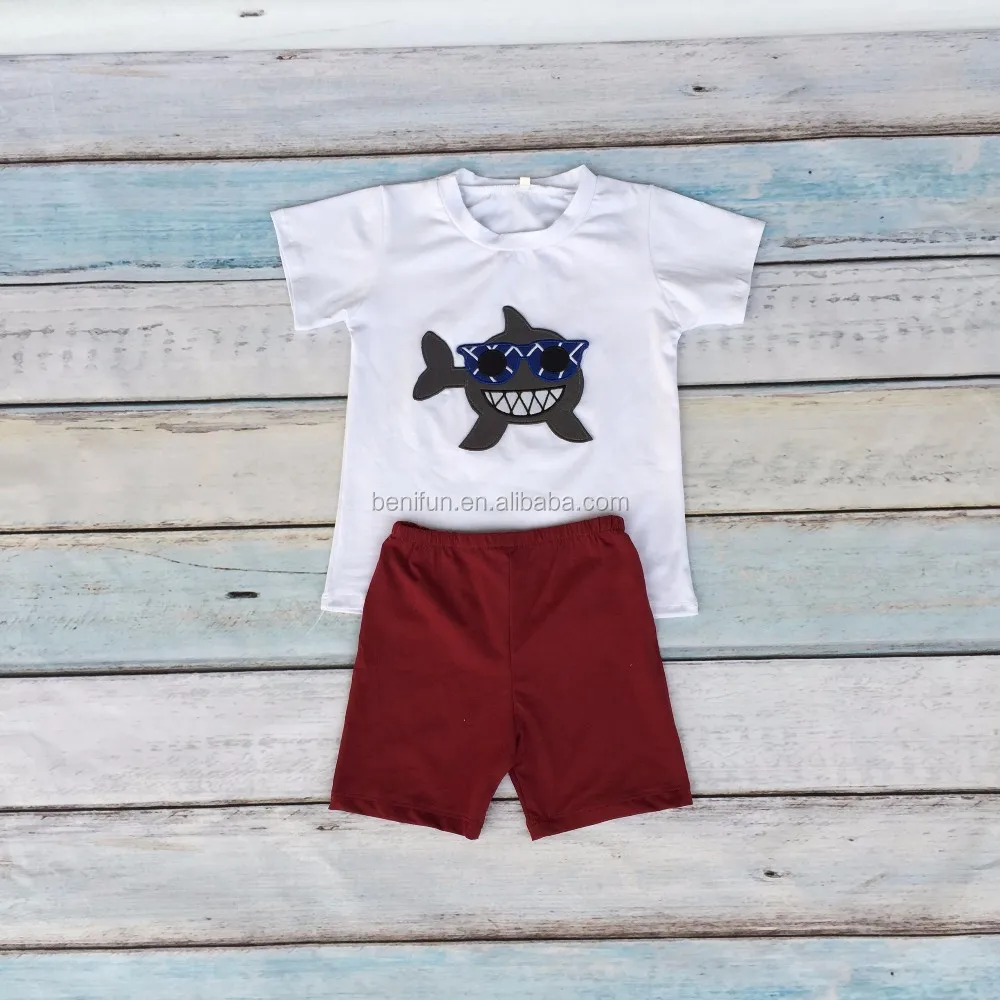 

Kids shark summer outfit baby shark shirt