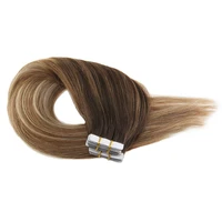 

Moresoo Tape In Hair Extensions Highlight Two-Tone Blonde Color #P18/613 Skin Weft Glue On Hair Extensions 20Pcs/50g