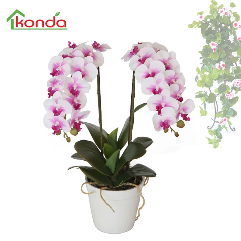 Konda White And Rose Red Artificial Centerpieces Flowers Orchid