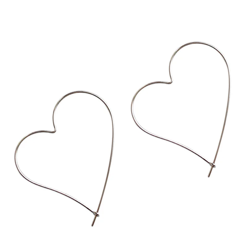 

Wholesale Gift Women Fashion heart hoop 925 Silver Earrings