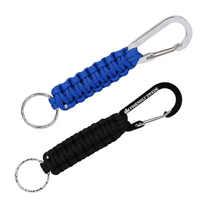 

Outdoor 550 paracord keychain Promotional Custom Logo Paracord Rope Keychain Holder, Black, red, green, blue