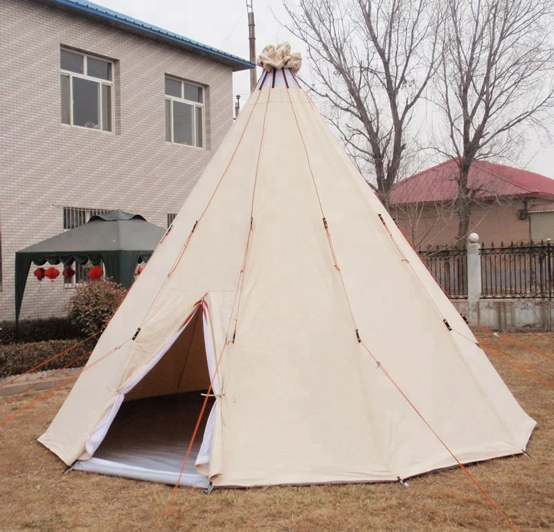 4 6 Person Big Large Wholesale Outdoor Luxury Adult Family Indian Teepee Tipi Camping Tent For