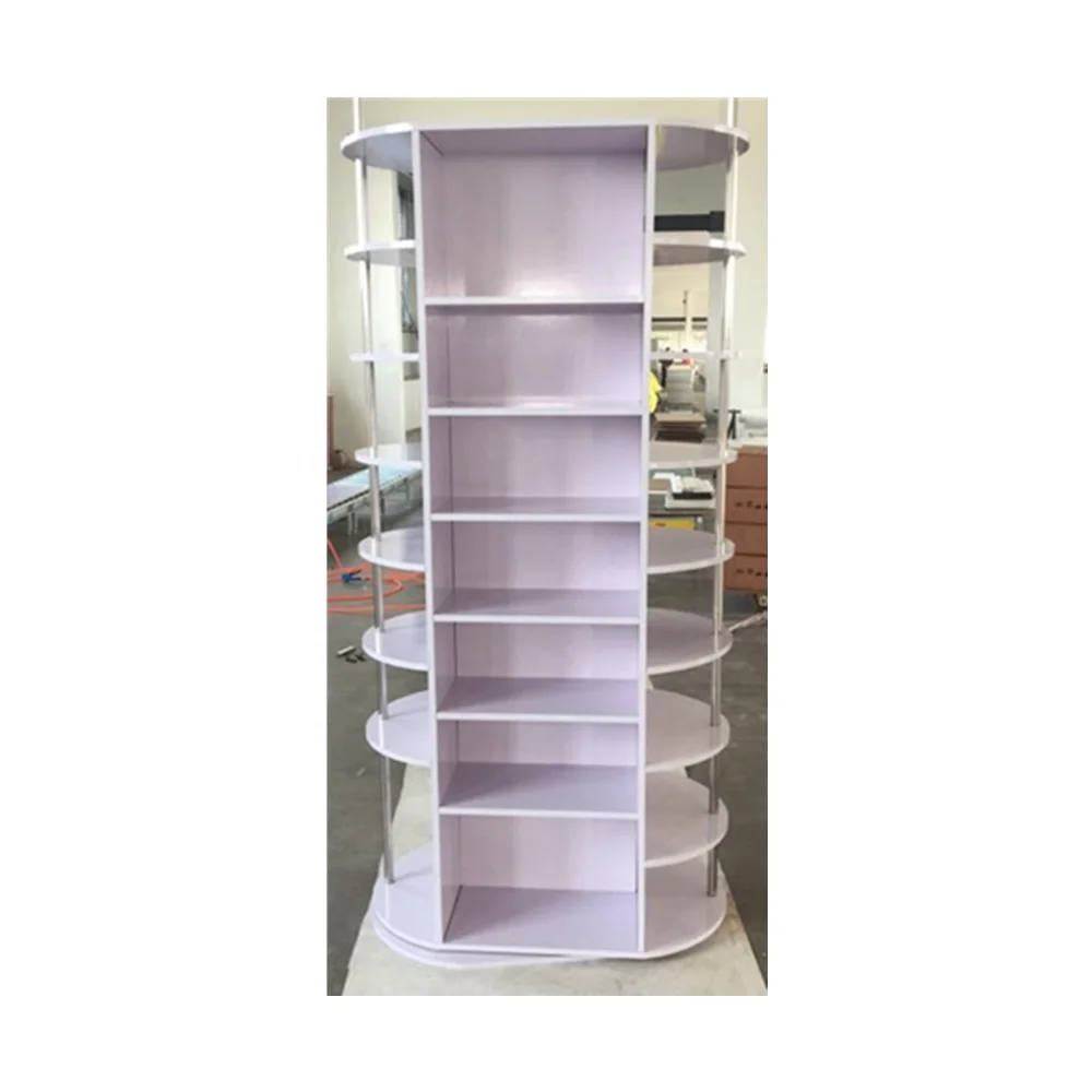 Oval Shape Rotating Shoe Cabinet Spin 360 Lazy Susuan Support Can