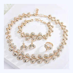 S10181 Guangzhou wholesale price Indian bride casual karat gold-plated jewelry set