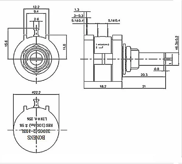 Turns Counting Dial Knobs For Potentiometer - Buy Turns Counting Dial ...