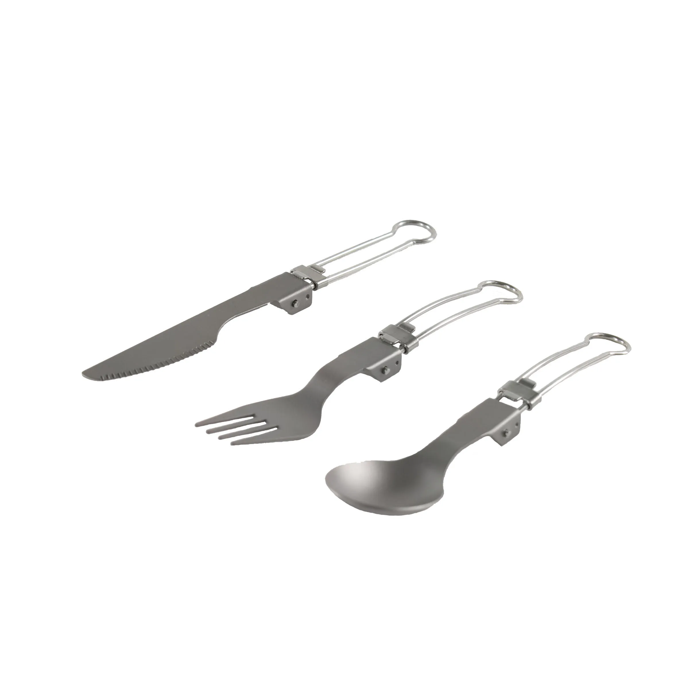 Ultralight Portable Outdoor Camping Titanium Folding Cutlery Set 3pcs