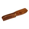 Classic Promotional Custom Natural Black Wingceltis Folding Beard Wooden Shaping Comb