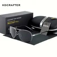 

HDCRAFTER 2018 new men uv400 Polarized Sunglasses Alloy Vintage Sunglasses For Men Original Brand Designer