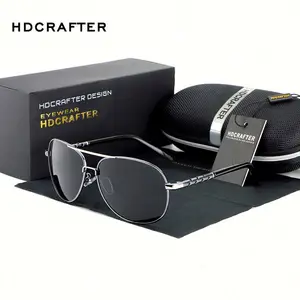 HDCRAFTER 2018 new men uv400 Polarized Sunglasses Alloy Vintage Sunglasses For Men Original Brand Designer 2