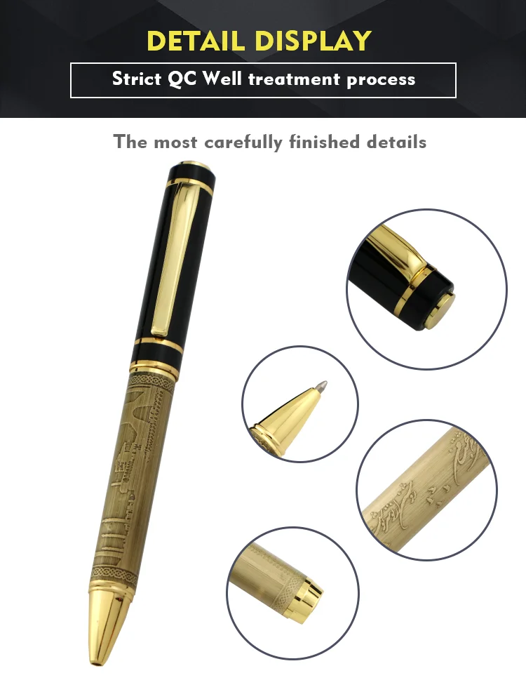 Bronze Embossed Ballpoint Retro Heavy Metal Ball Pens Good Gift Pen