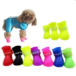 Image of S/M/L/XL/XXL Pet Dog Rain Shoes for Dogs Booties Rubber Portable Anti Slip Waterproof Pet Dog Cat Rain Shoes