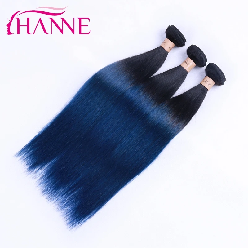 

8A Top Quality Ombre Blue Color Human Hair Extensions Peruvian Virgin Straight Hair Bundles 100g 10-26 Inches Hair Weave