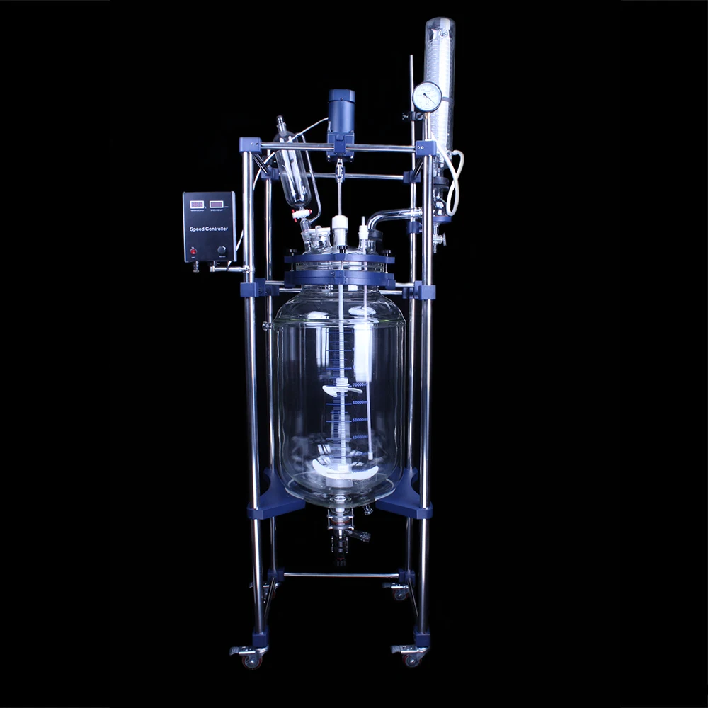 
50l bioreactor fermenter/fermentor jacketed glass reactor 