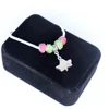 AKA leaf shaped charms pendant rhinestone big hole bead greek letter sorority bracelet