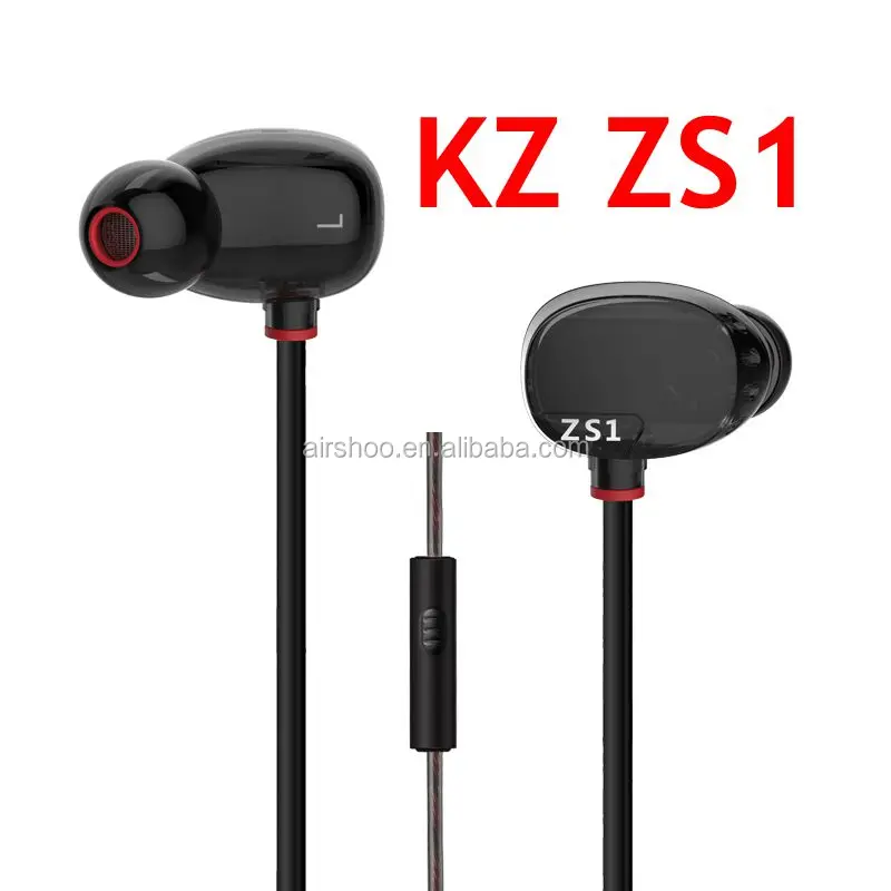 

KZ ZS1 Dual Dynamic Driver Monitoring Noise Cancelling Stereo In-Ear Monitors earphones HiFi Earphone With Microphone VS SE 215, Black,white,blue,yellow