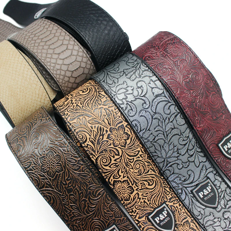 

Amazon Hotsale Widen Electric Guitar Strap Soft PU Leather Belt For Acoustic Electric Guitar Bass, Muilty colors