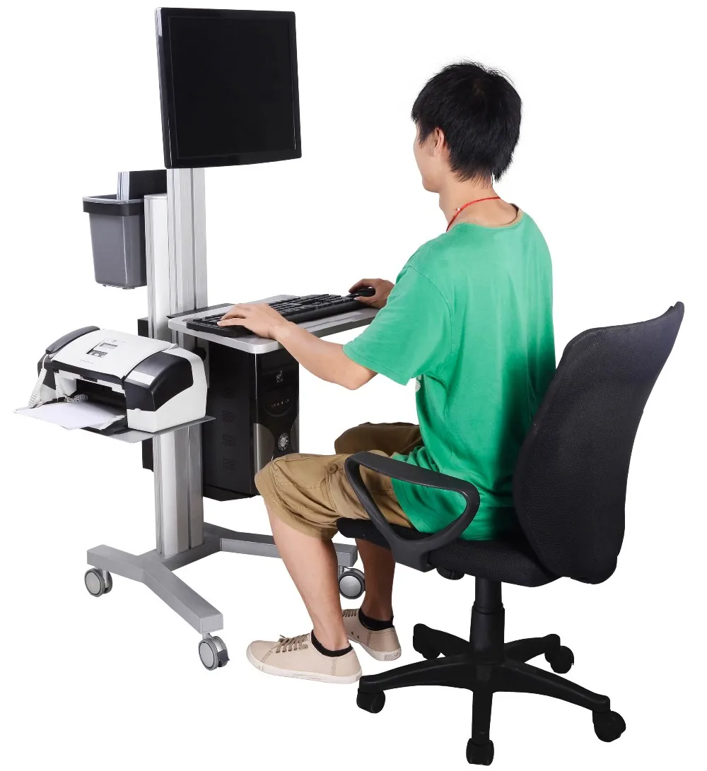 Height Adjustable Mobile Laptop Computer Desk With Black Top Buy