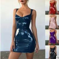 

Sexy Women pU Leather Dress party club faux leather bodycon dress