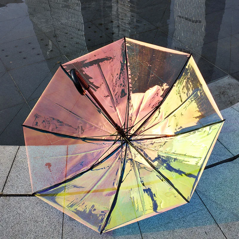 

Beautiful Gradient Color Changing Shiny Rainbow Flashing Reflective Umbrella