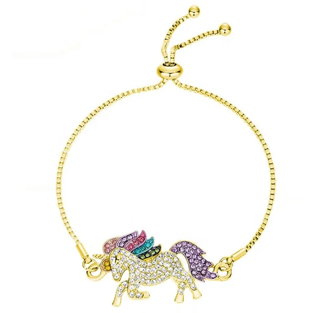 

Multi Jewelry Fashion Jewellery Unicorn Bracelet For Women, White, gold