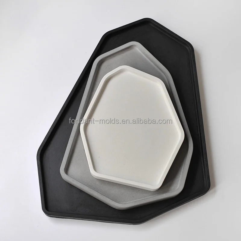 

silicone tray molds fruit holder plate molds concrete tray molds, Random