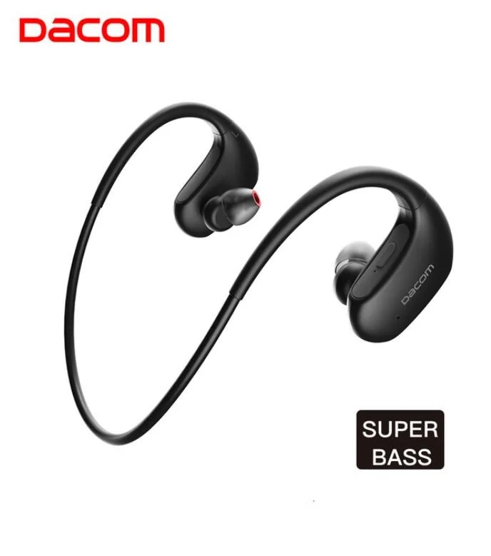 

DACOM L05 V4.1 Sport Wireless Headphones Wireless IPX7 Waterproof Earphone Stereo Bass Headset Hands-free with Microphone for, Blk;blk/red