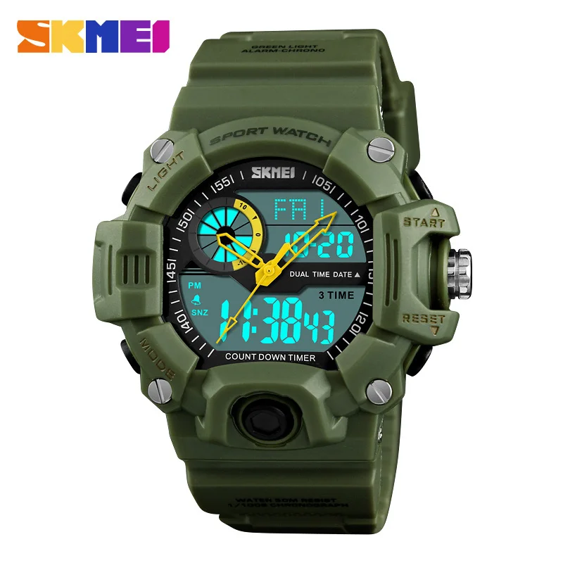 

WJ-7567 SKMEI Large Dial Outdoor Sports Watches Men Digital LED 50M Waterproof Military Army Watch Low MOQ Alarm Wristwatches, Multicolor