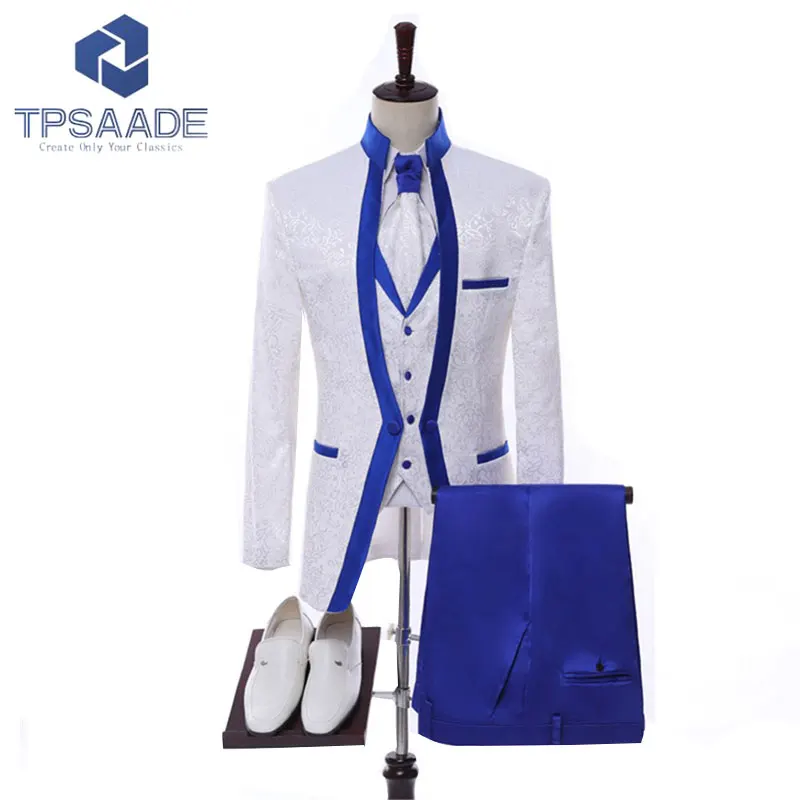 

High quality excellent stylish men slim blazer fit suits designs, White