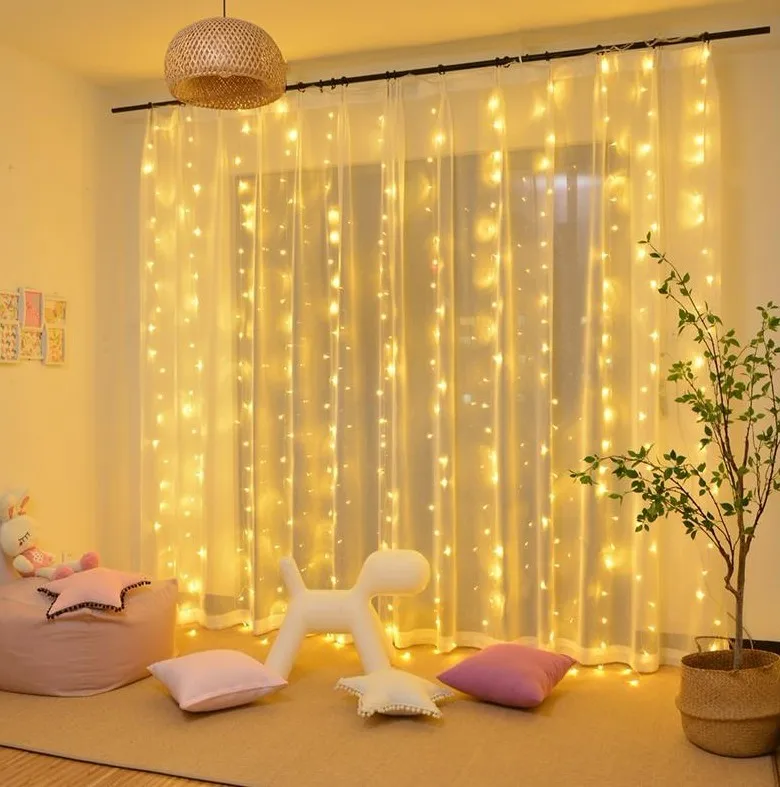 Twinkle Star 300 LED Window Curtain String Holiday Light for Wedding Party Home Garden Bedroom Outdoor Indoor decoration