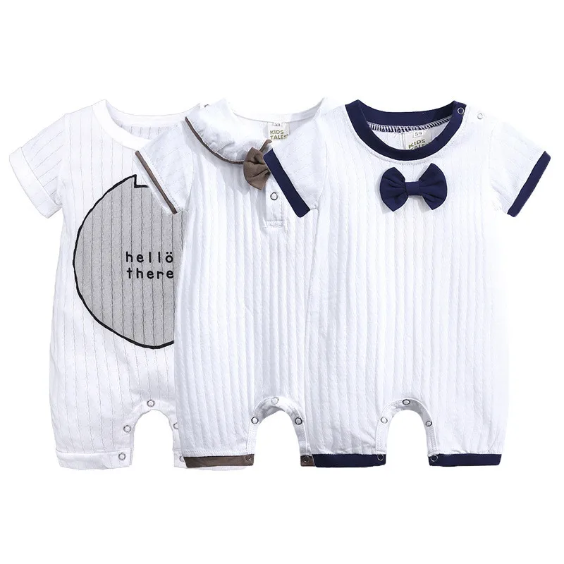 Hot Sale Baby Boy Clothes Soft Cotton Collar Kids Baby Romper with Bow