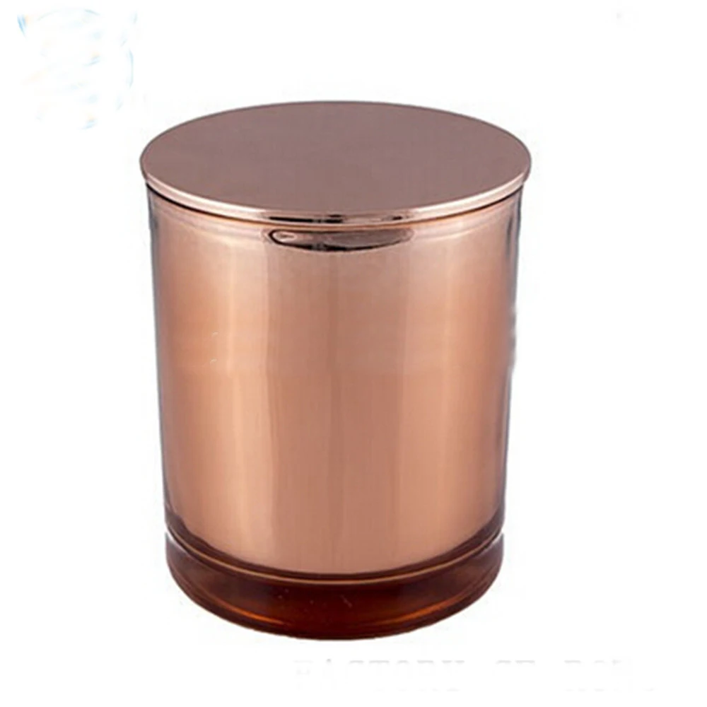 Rose Gold Glass Candle Jar With Rose Gold Lids Buy Rose Gold Glass