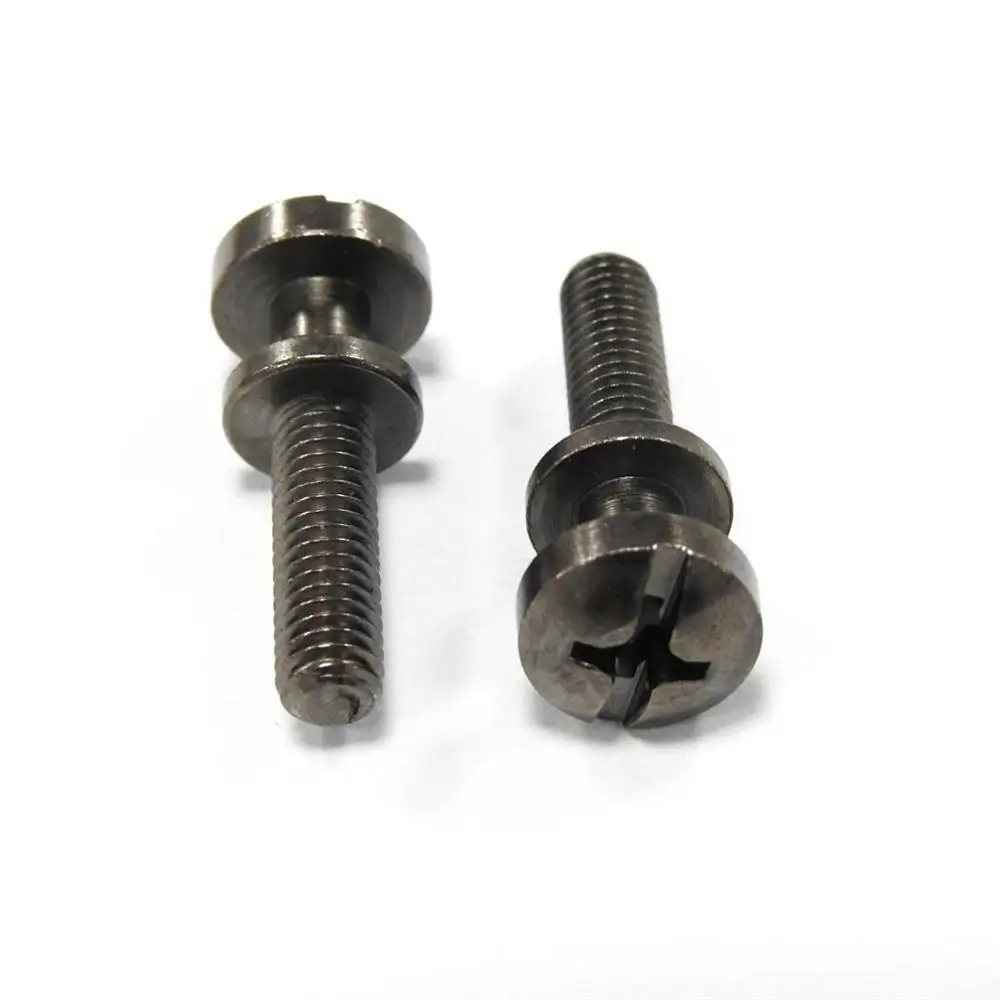 
Black Nickel Plating M6 Pan Head Phillips Drive Machine Carbon ]Steel Screw With Washer 