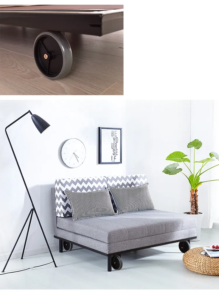 New Design Fabric Sleeper Movable Sofa Cum Bed,Space Saving Sofa Bed