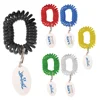 New free advertising gift portable cheap small spring bungee coil cord plastic finger ring tag elastic cable spiral key chain