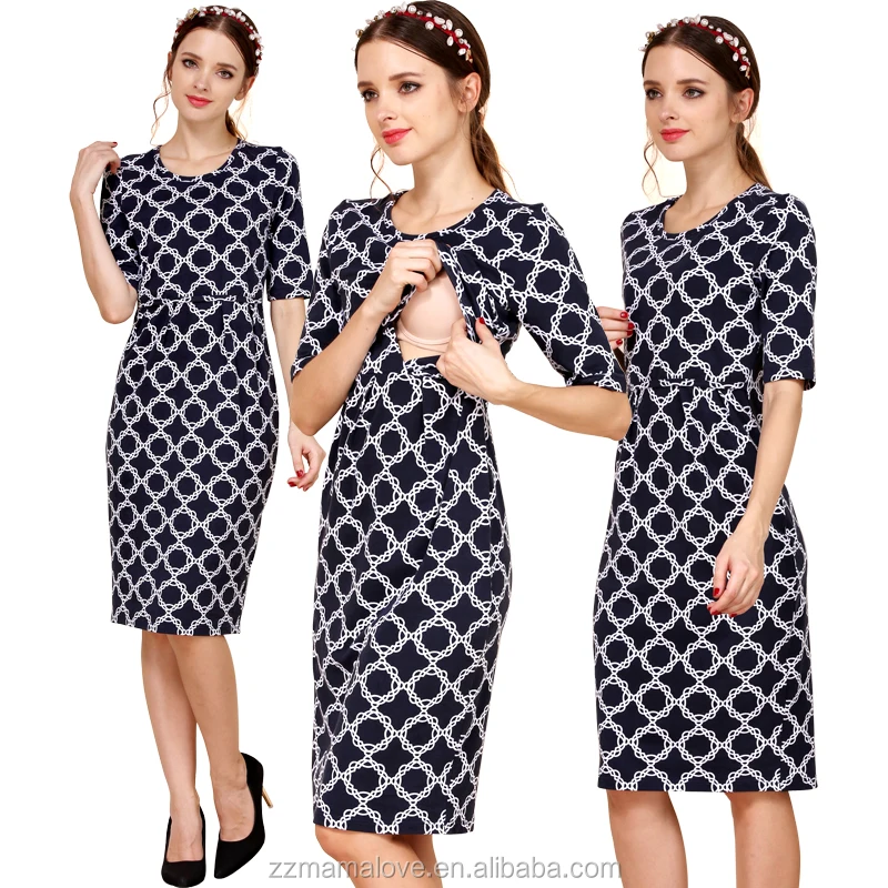 

Cotton Party Maternity Clothes for Pregnant Women Breastfeeding Nursing Dress