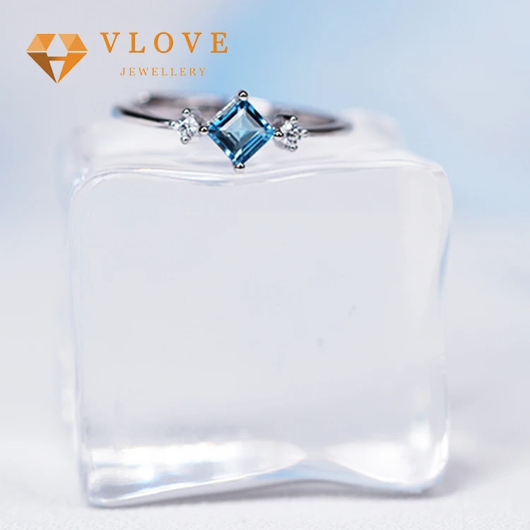 
latest designs fashion women princess dream natural topaz 10k gold ring 